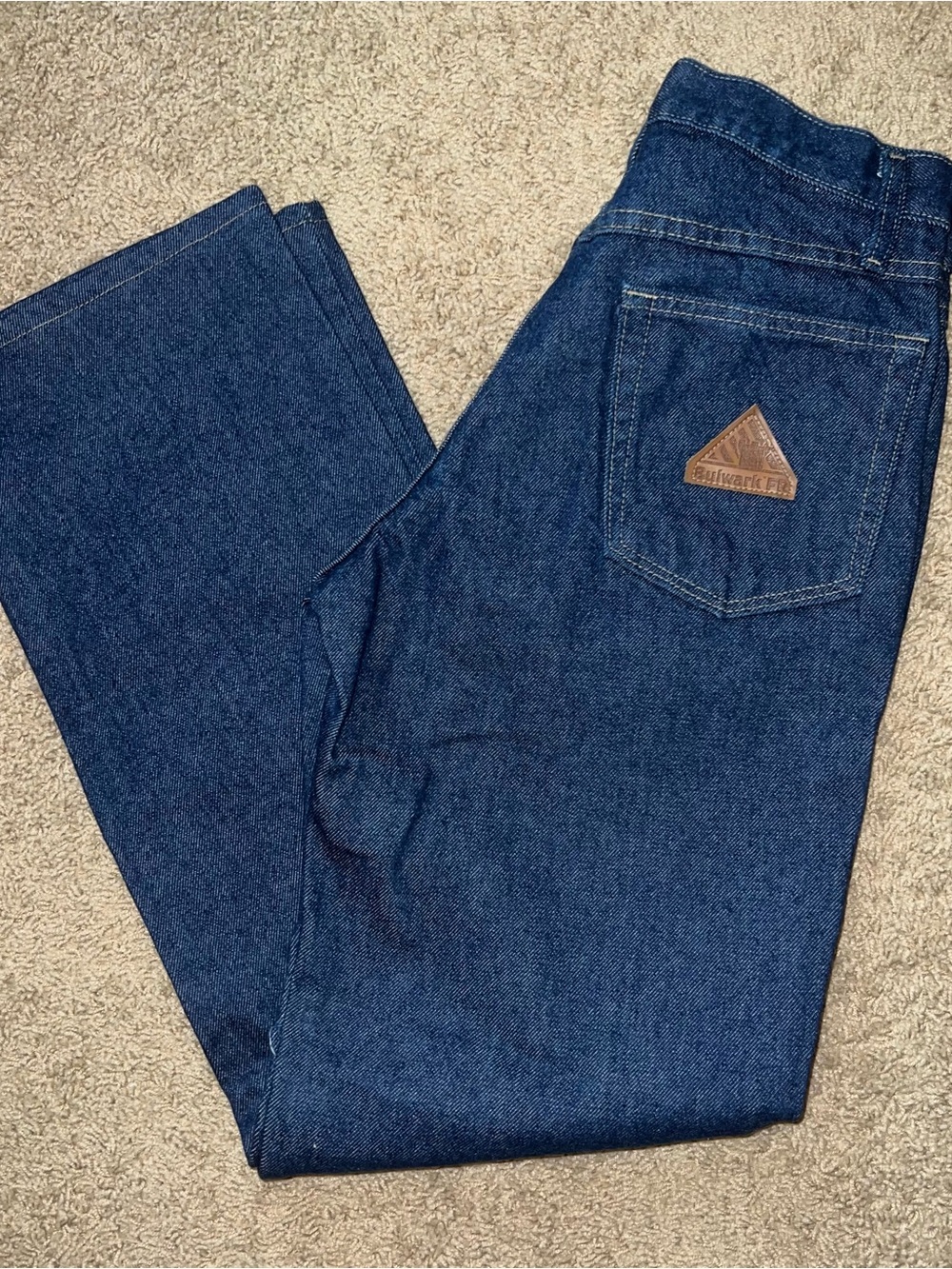 Bulwark women’s FR Dark Blue Jeans size 4x34 NWOT